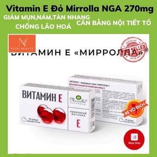 Vitamin E đỏ Nga, sáng da, chống loá, làm đẹp da, giúp da căng bóng, loại vỉ 270mg