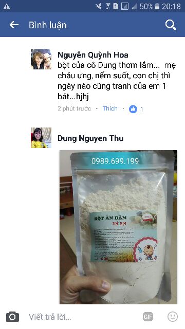 Gói 500gr Bột ăn dặm Cầu Bình An thơm ngon đủ chất