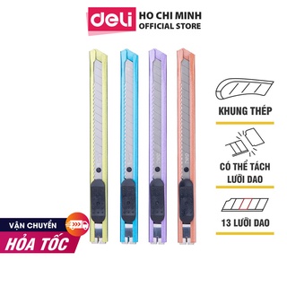 Dao rọc giấy nhỏ deli - nâu/tím/xanh lá/xanh dương - 1 chiếc màu ngẫu nhiên - e2066