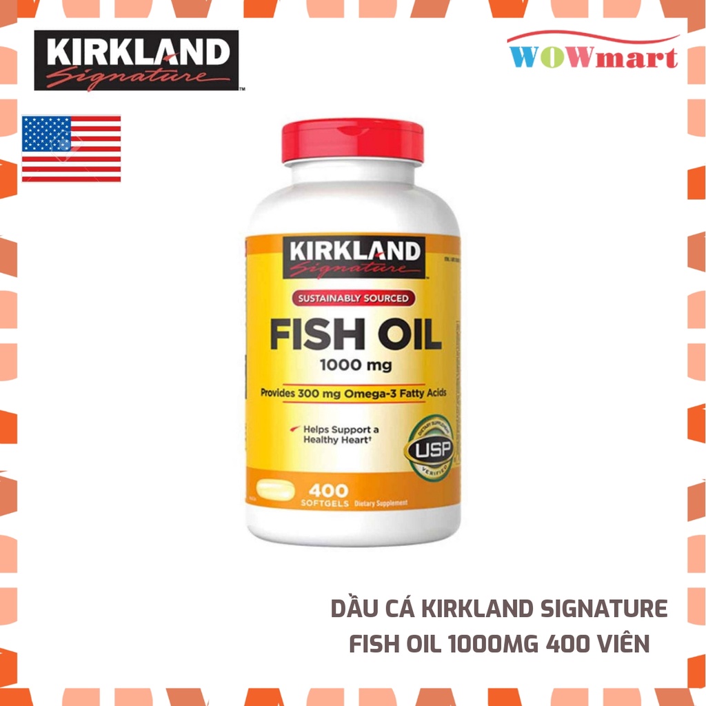 Dầu cá Kirkland Signature Fish Oil 1000mg 400 viên