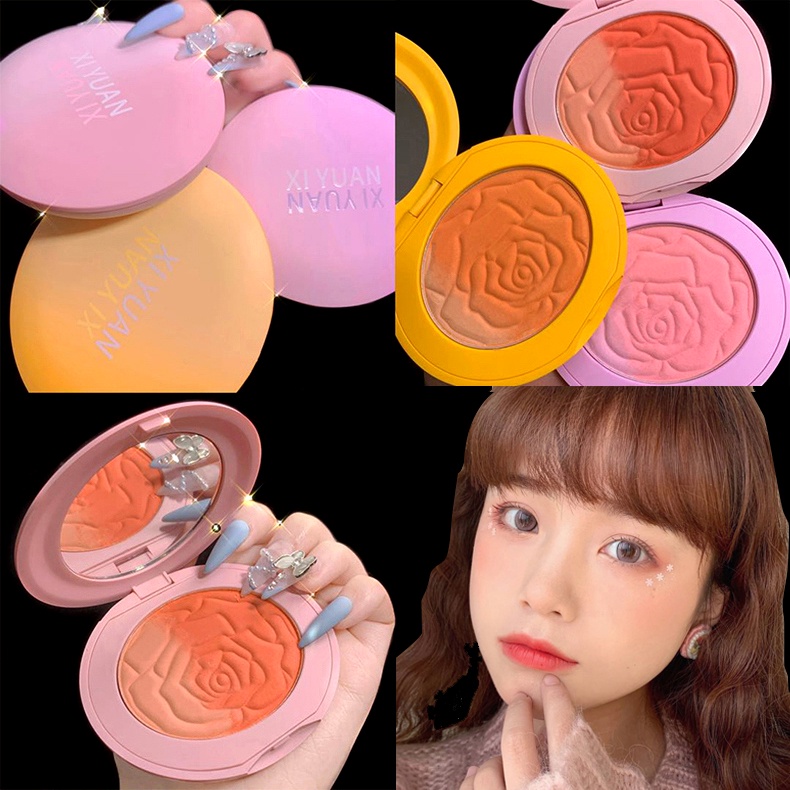 Phấn Má Hồng Màu Sắc Tuyến Tính Trang Điểm Tự Nhiên Lâu Trôi Không Thấm Nước