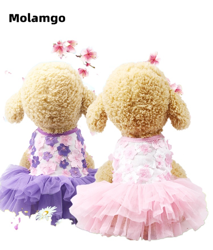 Đầm Họa Tiết Hoa Anh Đào Xinh Xắn Cho Thú Cưng