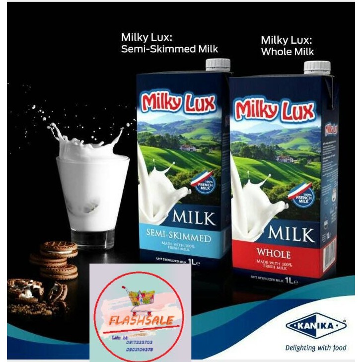 Sữa Tươi Tiệt Trùng nguyên kem/ Ít Béo 1.5% Milky Lux Không Đường Hộp 1L