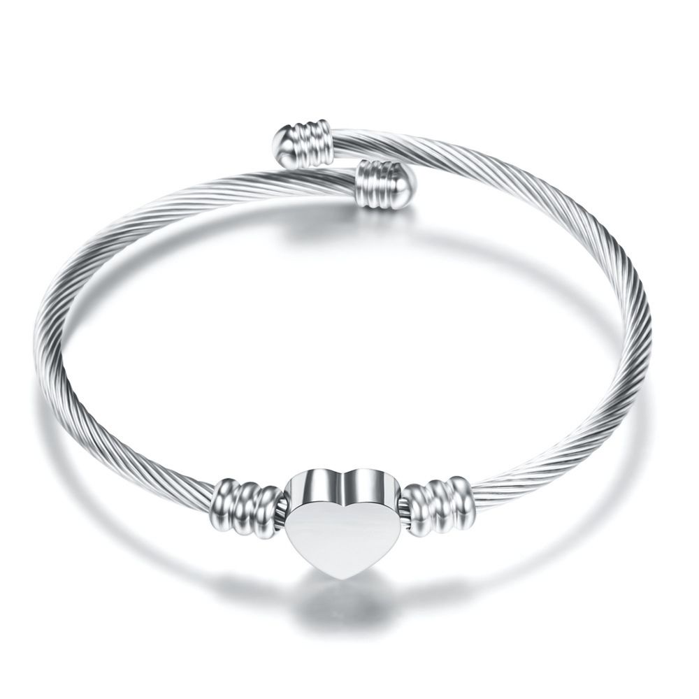 Vòng Đeo Tay Bằng Thép Titan Không Gỉ 316 Thiết Kế Đơn Giản Thời Trang Phong Cách Âu Mỹ Cho Cặp Đôi
