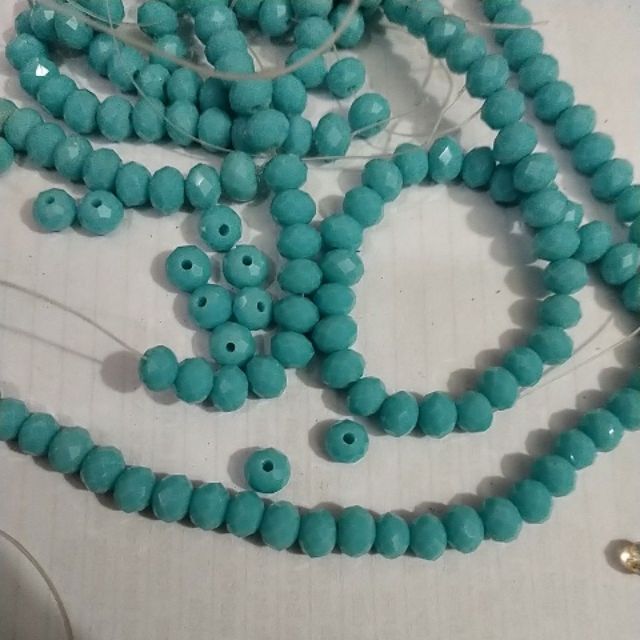 20 viên pha lê xanh da trời size 6mm