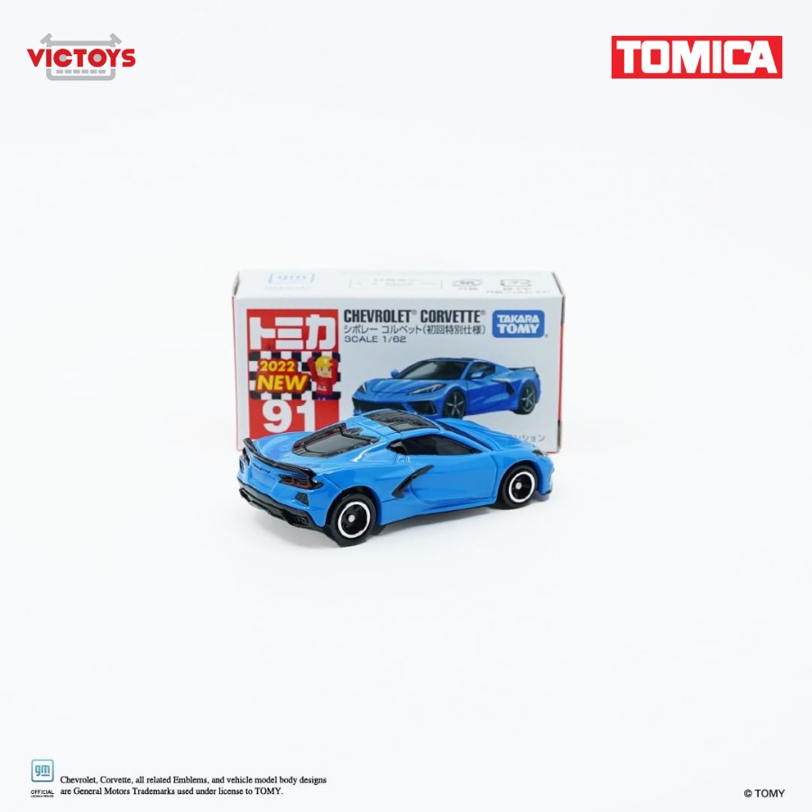 Xe mô hình Tomica No.91 Chevrolet Corvette 1st Blue 188056 Fullbox Chính Hãng Takara Tomy - Victoys