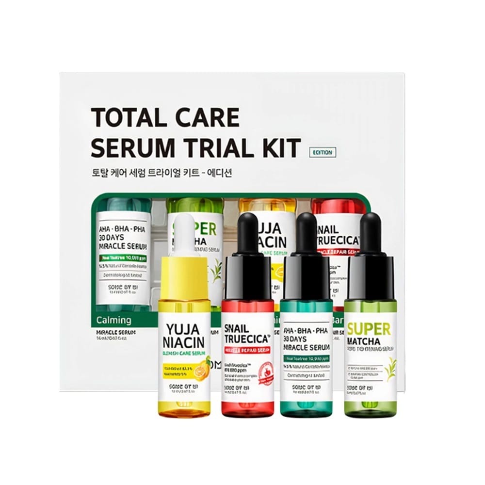 Bộ Kit Some By Mi Total Care Serum (Miracle 14ml + Matcha 14ml + Yuja Niacin 14ml + Snail 14ml)