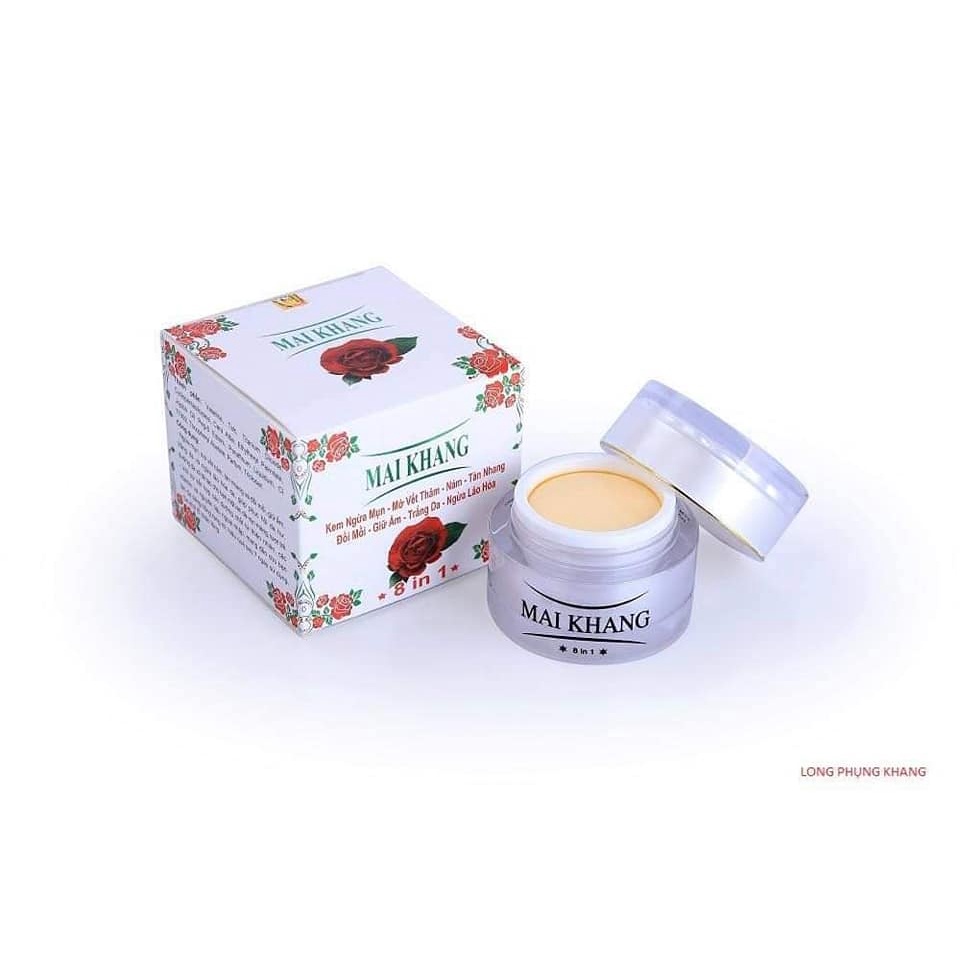Kem Ngừa Mụn - Mờ Vết Thâm - Nám - Tàn Nhang- Giữ Ẩm -Trắng Da - Ngừa Lão Hóa 8 in 1 Mai Khang 25g