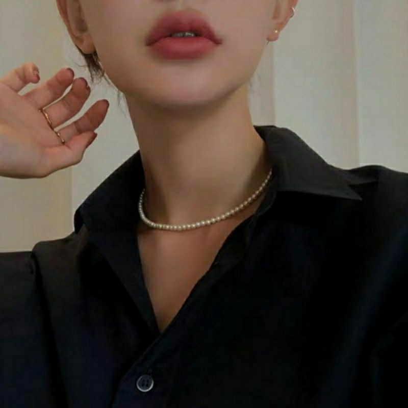 VÒNG CỔ CHOKER NGỌC GIẢ TRAI ĐƠN GIẢN SANG TRỌNG DỊU DÀNG