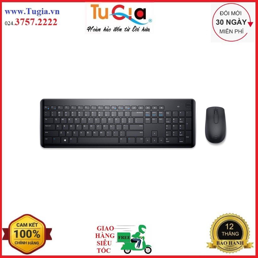 [Mã ELMS5 giảm 7% đơn 300K] Bộ phím chuột không dây Dell Wireless Keyboard and Mouse (English) KM117 Black