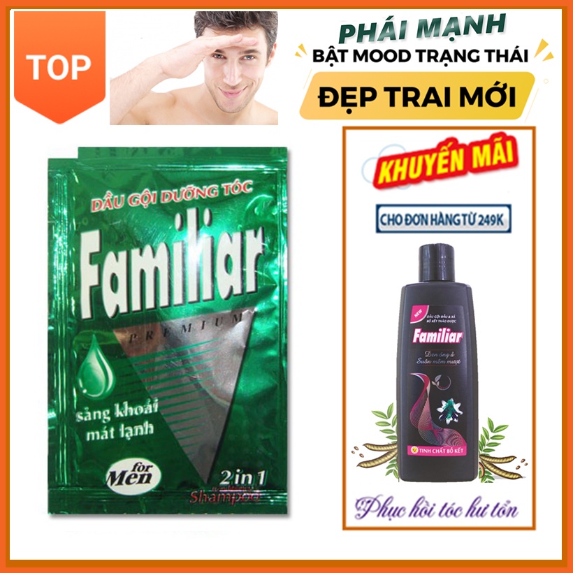 Combo 5 gói dầu gội dưỡng tóc cho Nam Xanh lá 5 ml