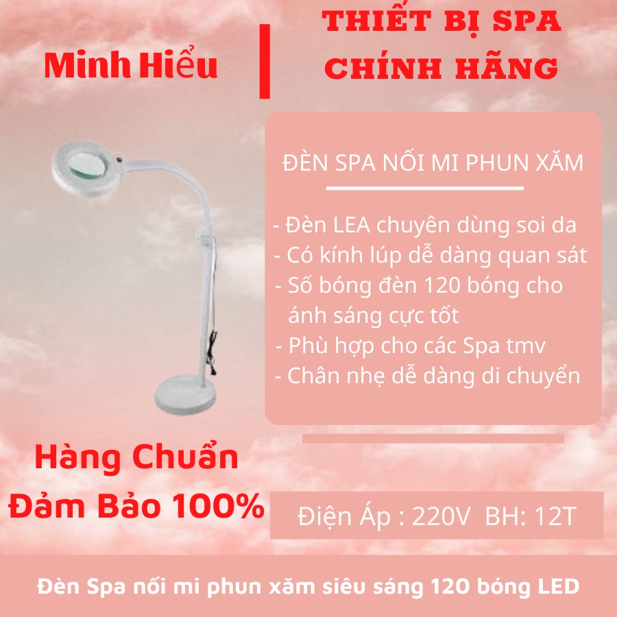 Đèn led soi da cho spa, phun xăm có dimmer chỉnh sáng tối chân nặng