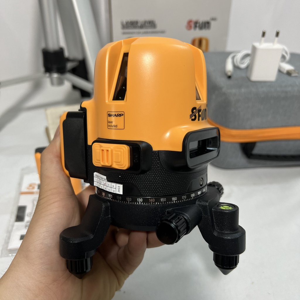 [Hãng Đức] Máy bắn cốt, cân bằng mực laser SAFUN SF-5900 5 tia xanh| Máy cân bằng mặt phẳng( Cam kết chính hãng)