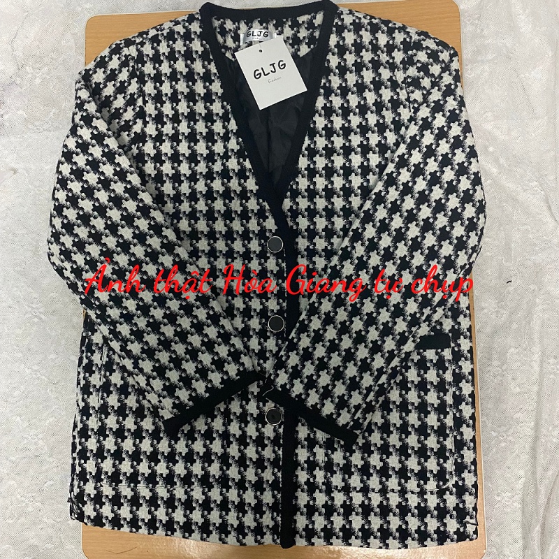[Có sẵn] Áo khoác dạ tweed áo khoác kẻ ulzzang Hàn Quốc sang chảnh A397 có video ảnh thật | BigBuy360 - bigbuy360.vn