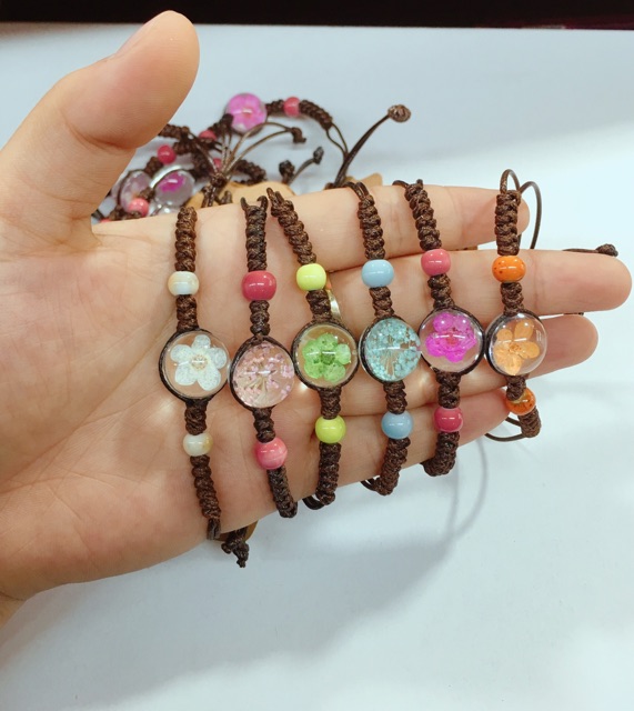 VÒNG TAY TẾT MIX ĐÁ HOA KHÔ PHONG CÁCH BOHO ĐẸP-ĐỘC-LẠ-MAY MẮN