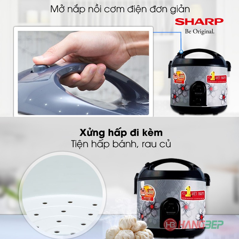 Nồi cơm điện Sharp 1.8 lít KS-NR191STV [THÁI LAN] - BẢO HÀNH CHÍNH HÃNG 12 THÁNG TOÀN QUỐC