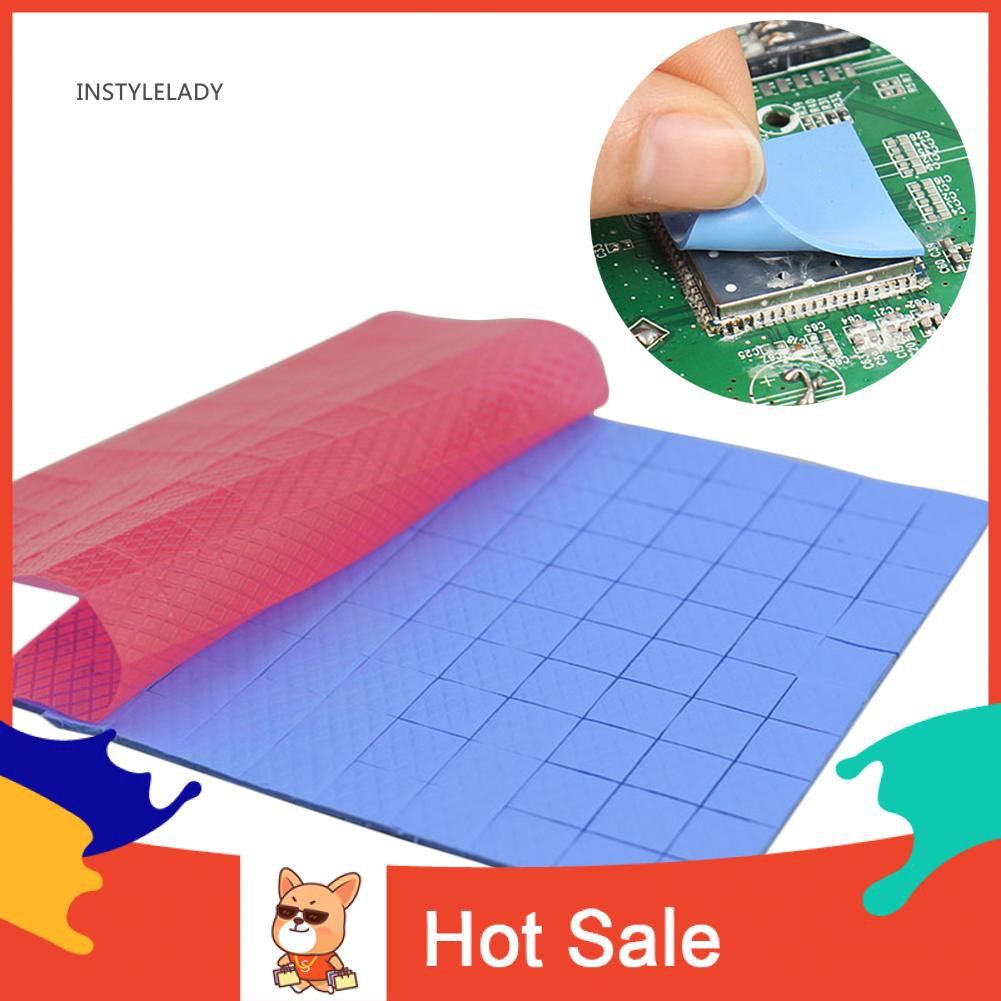 ✌ly 100Pcs 10x10x1mm Thermal Pad GPU Heatsink Cooling Conductive Silicone Cushion