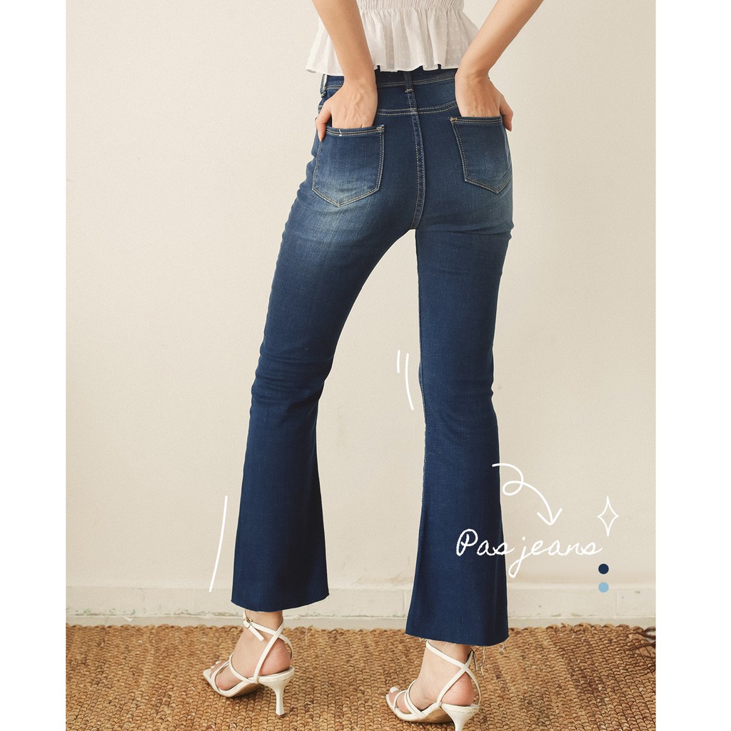 Quần jeans ống loe cắt lai MIEU  - GMR01