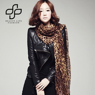 Khăn Choàng Chiffon Họa Tiết Da Báo