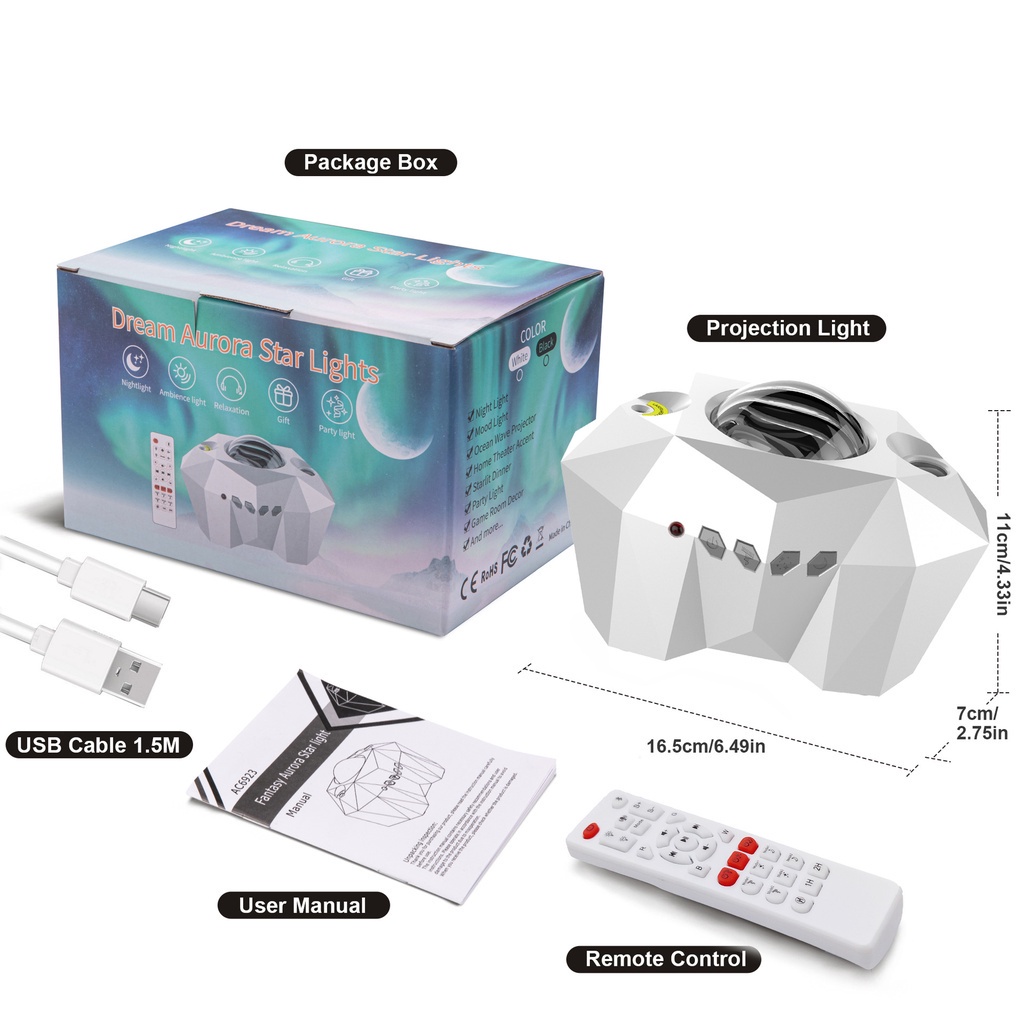 Đèn trôi màng mây thiên hà V5 chiếu sao trăng loa bluetooth