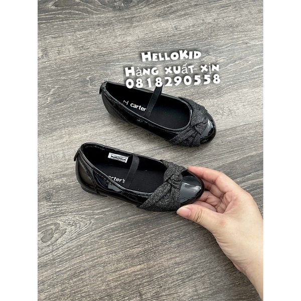 Giày búp bê nơ đen bé gái