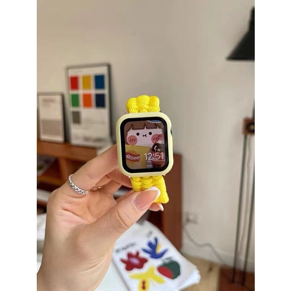 Dây Đeo Nylon Cho Đồng Hồ Thông Minh Apple Watch 44mm 42mm 45mm 38 / 40 / 41mm Series 6 5 7 SE