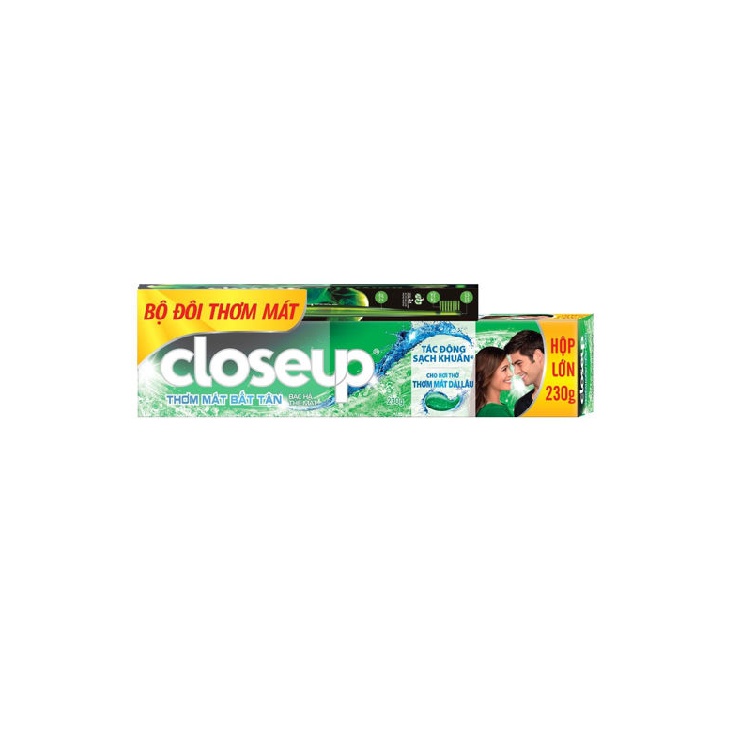 Combo Kem Đánh Răng Close Up Bạc Hà 230g + Bàn chải Precision Clean