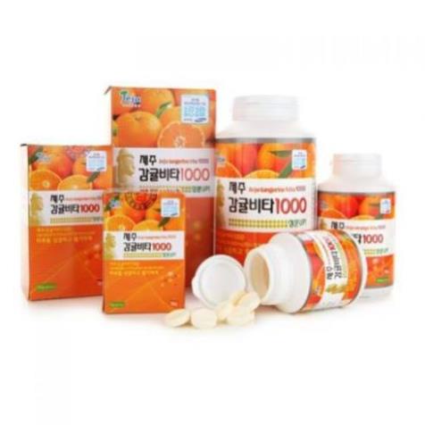 Viên ngậm bổ sung vitamin C tăng cường đề kháng và hệ miễn dịch JeJu Tangerine Vita 1000  500g
