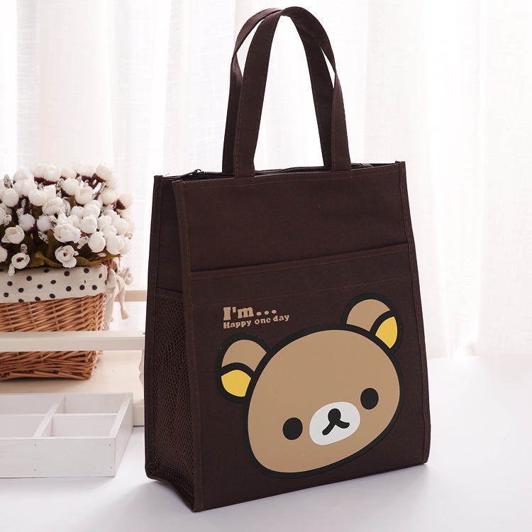 Túi tote có khóa kéo, túi vải canvas đi học size to SUZUKO BAGS chống thấm nước TT01