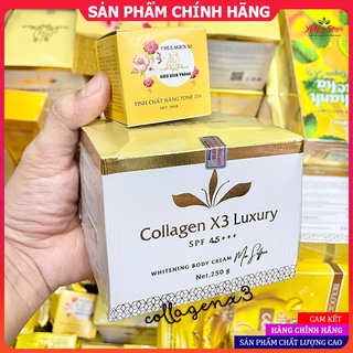 [COMBO GIẢM 15%] - Combo Kem Dưỡng Body Collagen X3 Luxury + Kích Trắng Collagen X3 Luxury Chính Hãng Mỹ Phẩm Đông Anh