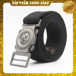 Thắt lưng nam vải dù mặt sao tròn phong cách lính
