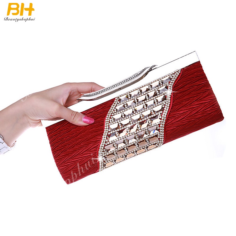 Ví Cầm Tay Dáng Dài Đính Đá Sang Trọng Hợp Thời Trang Cho Bạn Gái