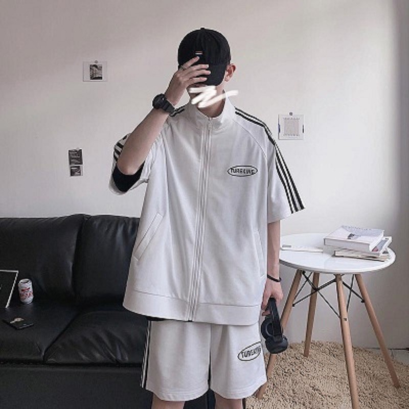 (Full size, ảnh thật) Set quần áo thể thao nam nữ tay lỡ mùa hè cá tính ulzzang unisex 3 sọc