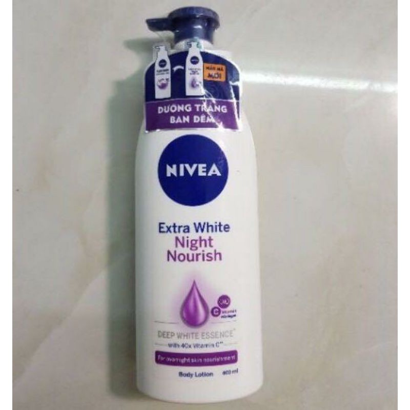 SỮA DƯỠNG THỂ NIVEA - Extra White Night Nourish Body Lotion 400ml ( ĐÊM )