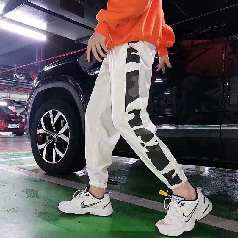 Quần dài ống rộng họa tiết rằn ri cá tính cho nam nữ
