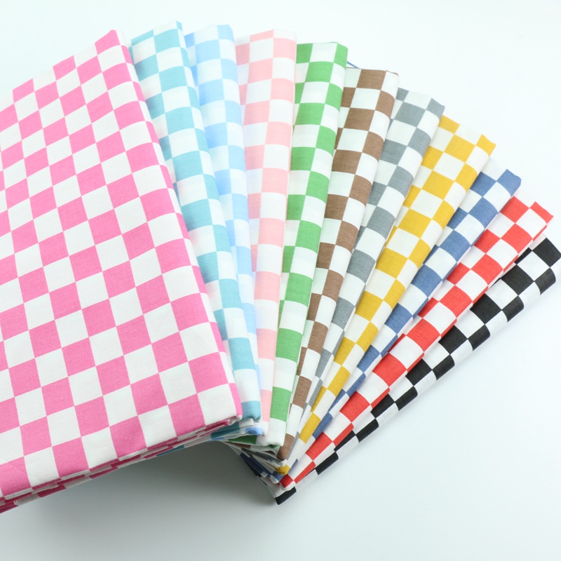 Tấm Vải Sợi Chéo Cotton Họa Tiết Kẻ Ô 2cm Làm Đồ Thủ Công