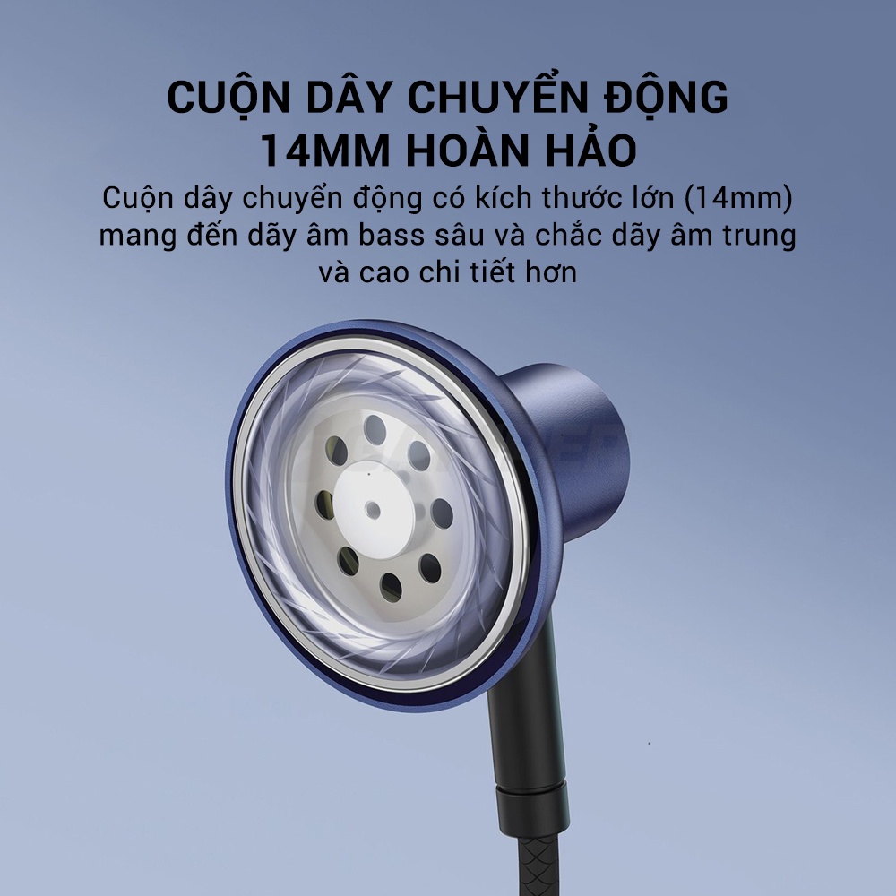 Tai nghe nhét tai Jack 3.5mm Baseus tai nghe có dây & Mic Cho IP Samsung Xiaomi Oppo / Máy Tính Bảng / PC / Laptop