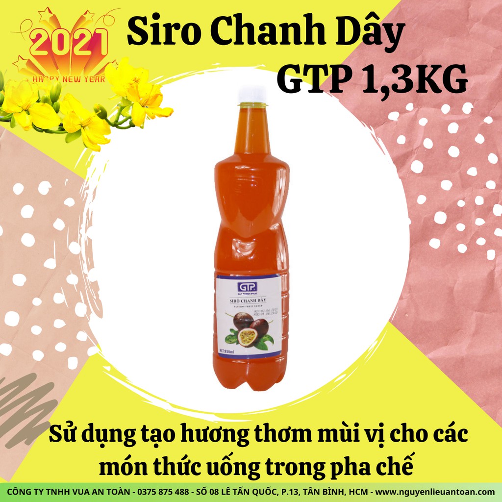 Siro Chanh Dây GTP 1.3kg Hương Vị Đậm Đà, Vị Ngọt Tự Nhiên