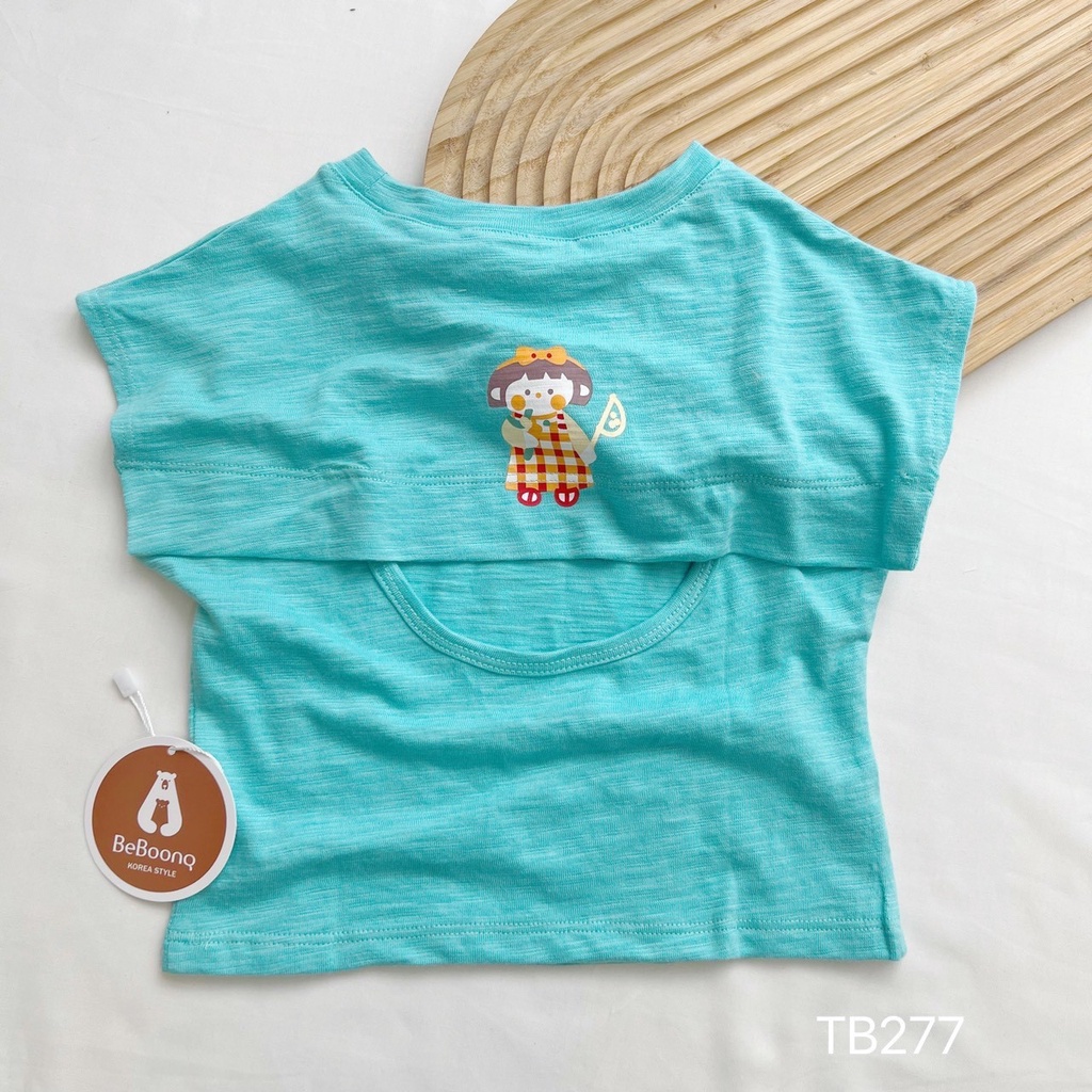 Áo phông cotton cho bé gái in hình cô bé dễ thương, cotton thấm hút mồ hôi tuyệt đối,cách điệu sau áo