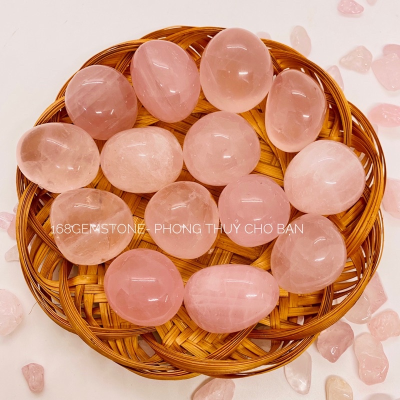 1 Viên Đá. Mài Bóng To Thach Anh Hồng Tự Nhiên, Thanh Tẩy Tarot, Reiki, Thiền Định