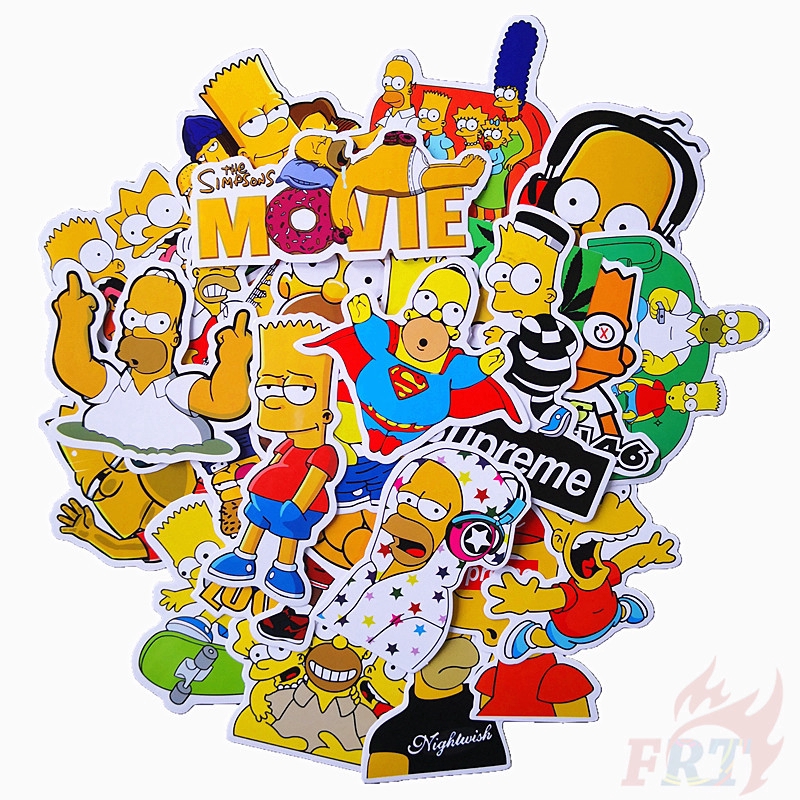 ❉ The Simpsons ： Fashion Brand Giấy và decal dán tường A ❉ 25Pcs/Set Cartoon Fashion DIY Doodle Decals Stickers
