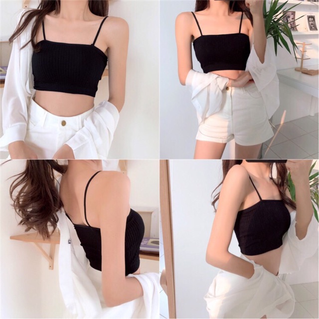 [Ảnh thật]Bra quây 2 dây cotton tăm mặc kèm sooc, blazer, sơ mi, vest,... siêu chất | BigBuy360 - bigbuy360.vn