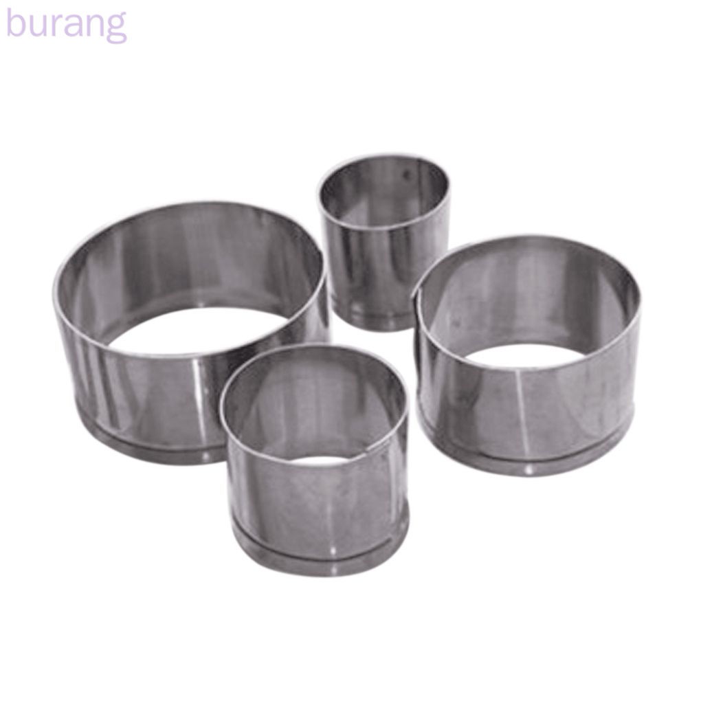 Set 4 khuôn cắt bánh quy trang trí hình tròn bằng thép không gỉ