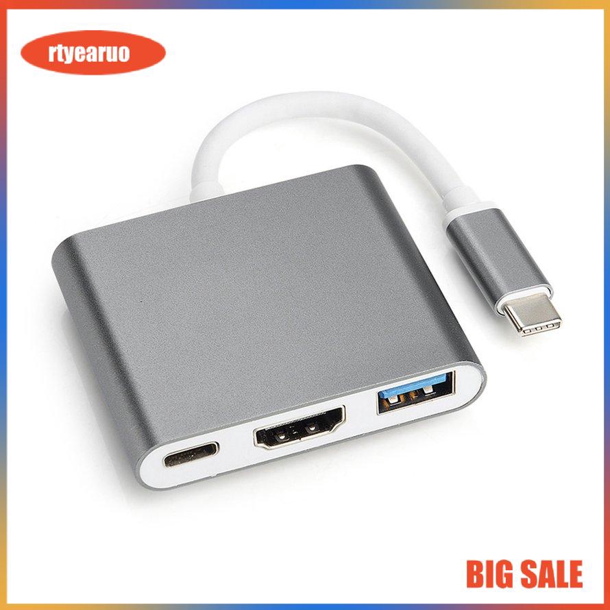 Cáp chuyển đổi Type-C sang HDMI 4k/USB/Type C 3 trong 1 cho Macbook/iPad dùng trong trình chiếu