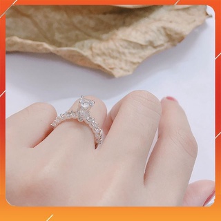 Nhẫn bạc nữ đính đá , viền đá