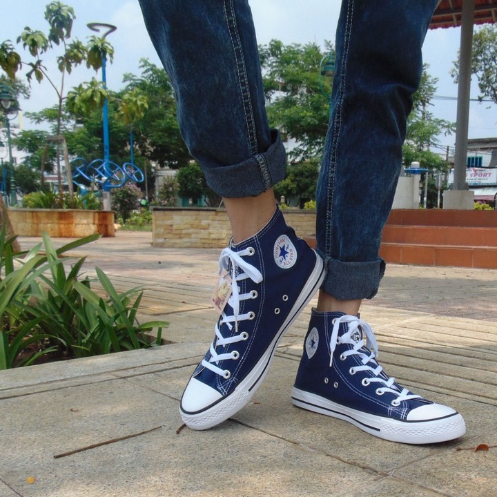 Giày CV Allstar Nam Xanh Biển Cổ Cao