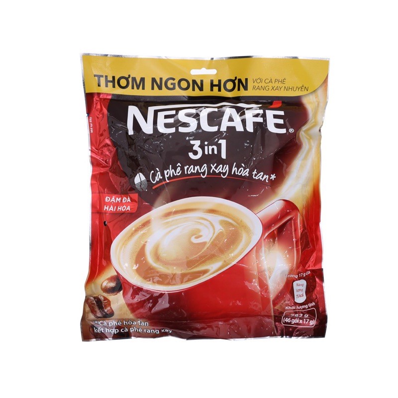 [Mã 66FMCGSALE hoàn 8% đơn 500K] nescafe sữa bịch 46 gói x17g đỏ