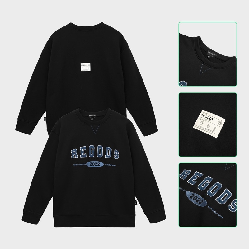 Áo Sweater Nỉ Old School REGODS Unisex Form Rộng