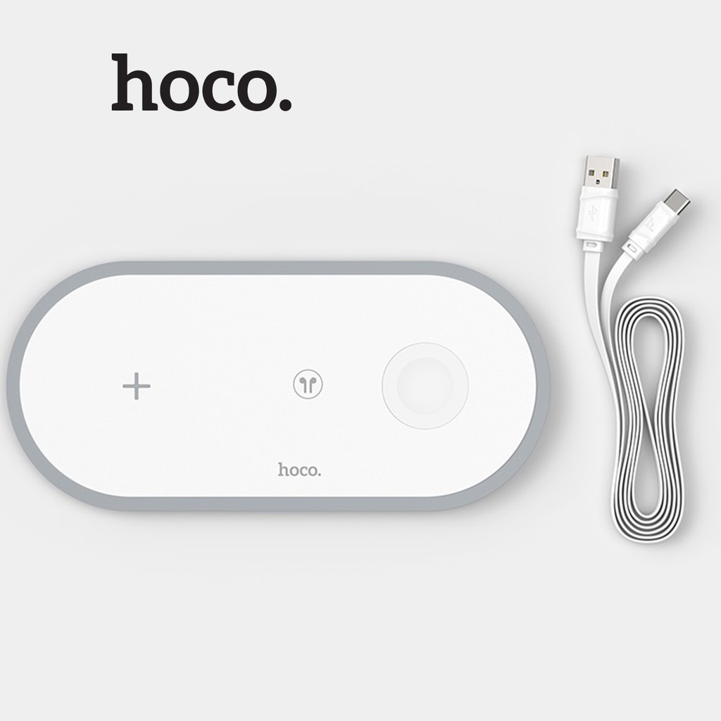 [ Chính hãng 100% ] Đế sạc không dây 3in1 Hoco CW24, chip sạc thông minh, hỗ trợ sạc cho SmartPhone, iWatch, AirPod