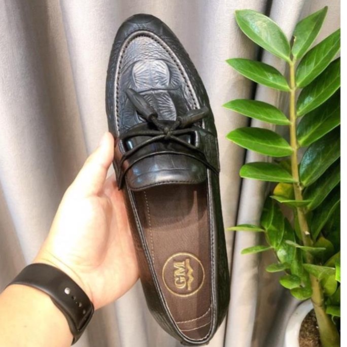 Giầy lười da nam cao cấp da bò thật bảo hành 12 tháng kiểu dáng Tasseled Loafer - Mã T181